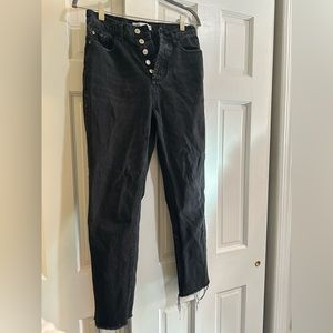 Black Button-Fly Women's Jeans